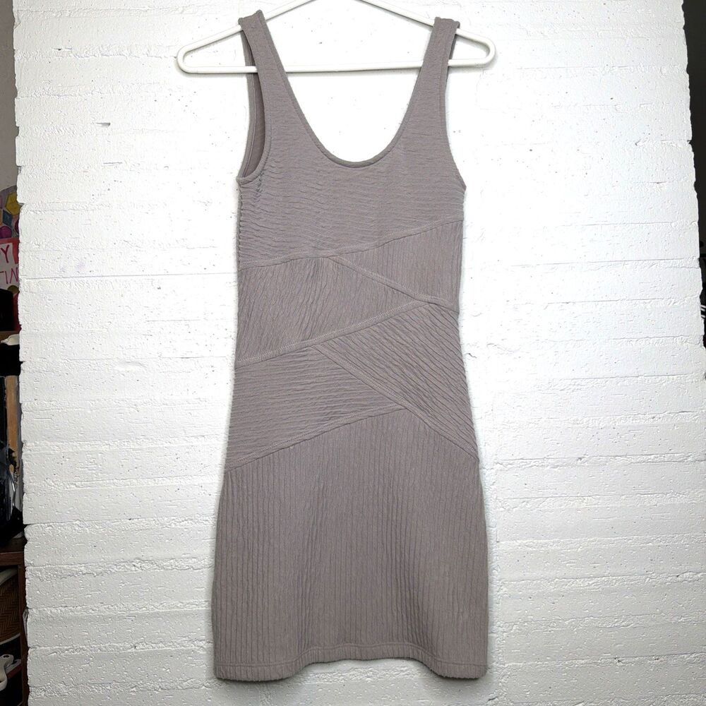 Free People Feeling Fancy Bodycon Mini Tank Dress Gray XS NWOT Modern Boho Edgy